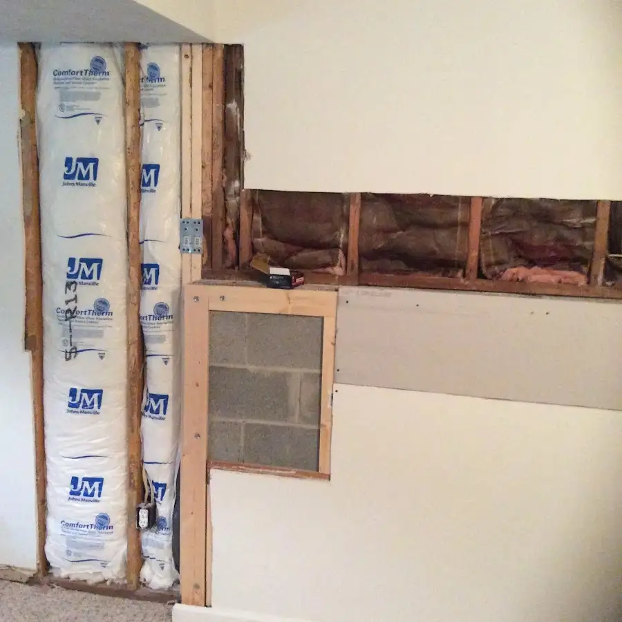 Wall insulation replacement during Contents Cleaning & Restoration in New Haven